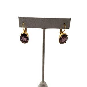 Vintage Dainty Faceted Glass Purple Pierced Earrings (A3222)